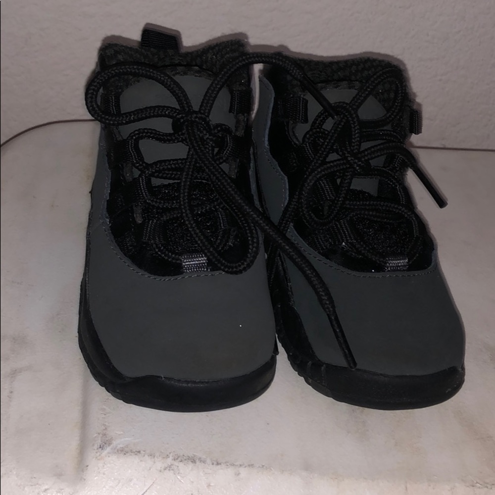 Black and grey Jordan 10